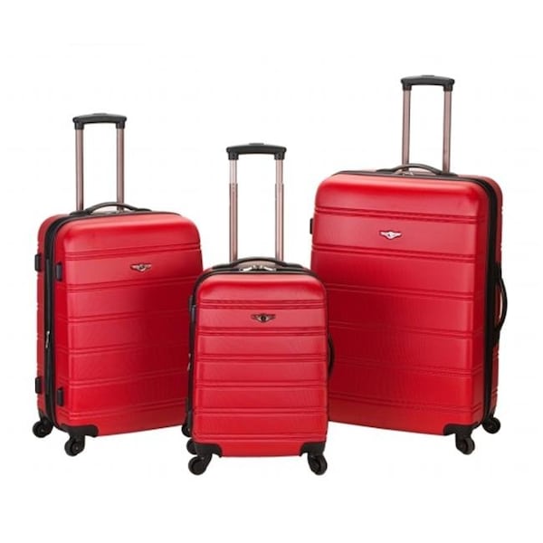 Fox Luggage Inc Rockland F160-Red Melbourne 3 Pc Abs Luggage Set F160-RED - main